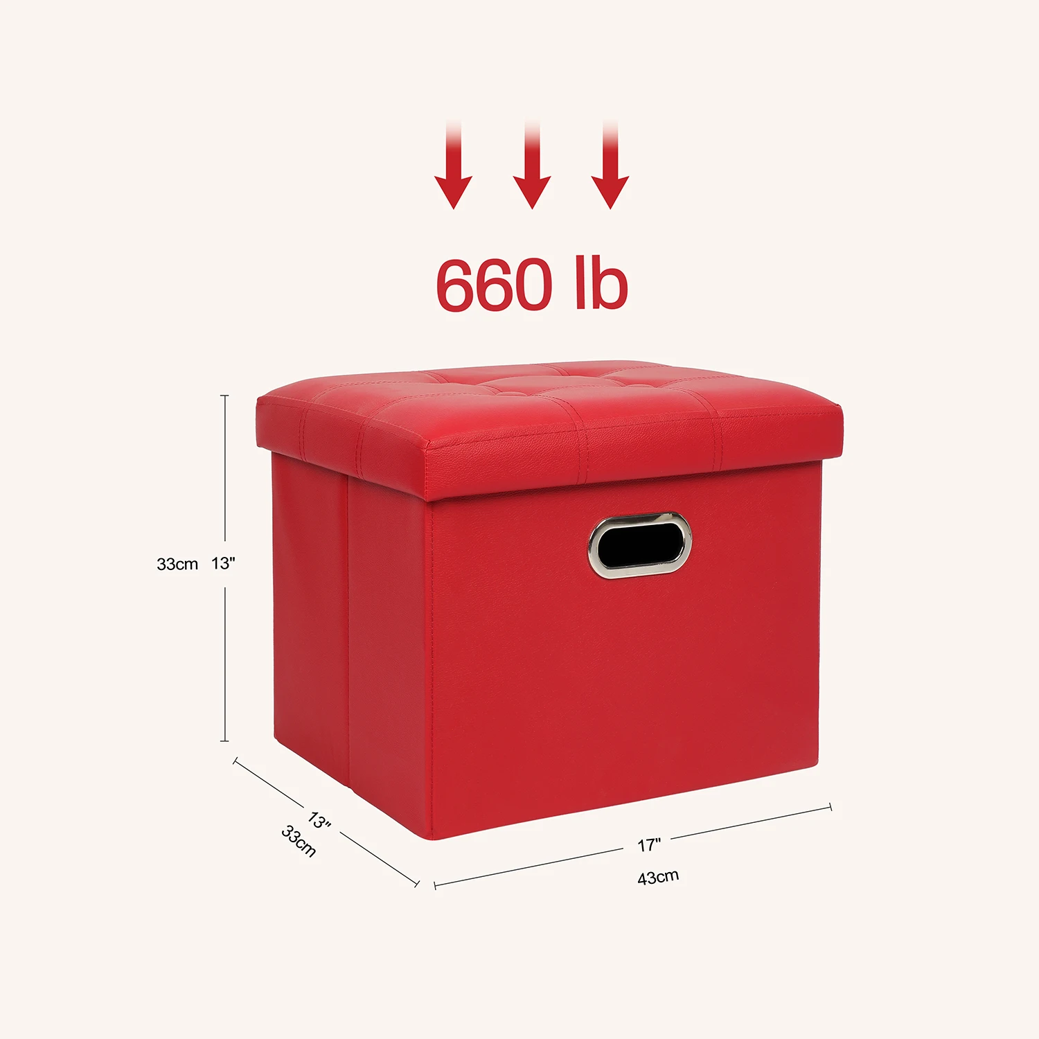 portable leather cube ottoman with metal handles bedroom small folding storage stool foot stool