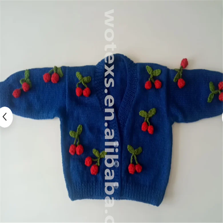 DC033 High quality custom Doll Clothes Hand flower  knitted Purple color Sweater  fit 12 - 13 inch dolls