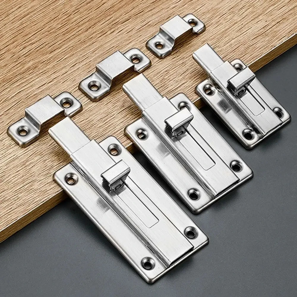Button Padlock Hasp Without Noise Anti-theft Security Stainless Steel Barrel Tower Bolt Door Bolts Door Latch Lock Gate Latch