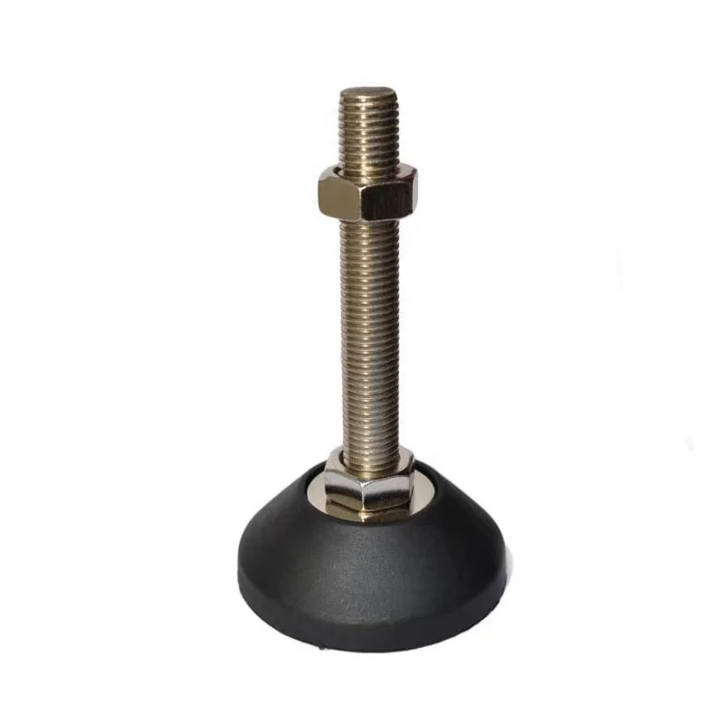 Heavy-duty carbon steel foot cup fixed foot screw Metal adjustable mechanical shock absorber support rubber pad