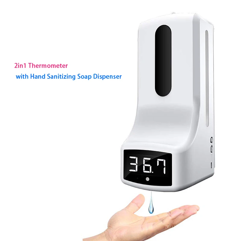 
Blitzblue Wall mounted k9 thermometer Intelligent alcohol Sensor gel induction auto soap Dispenser 