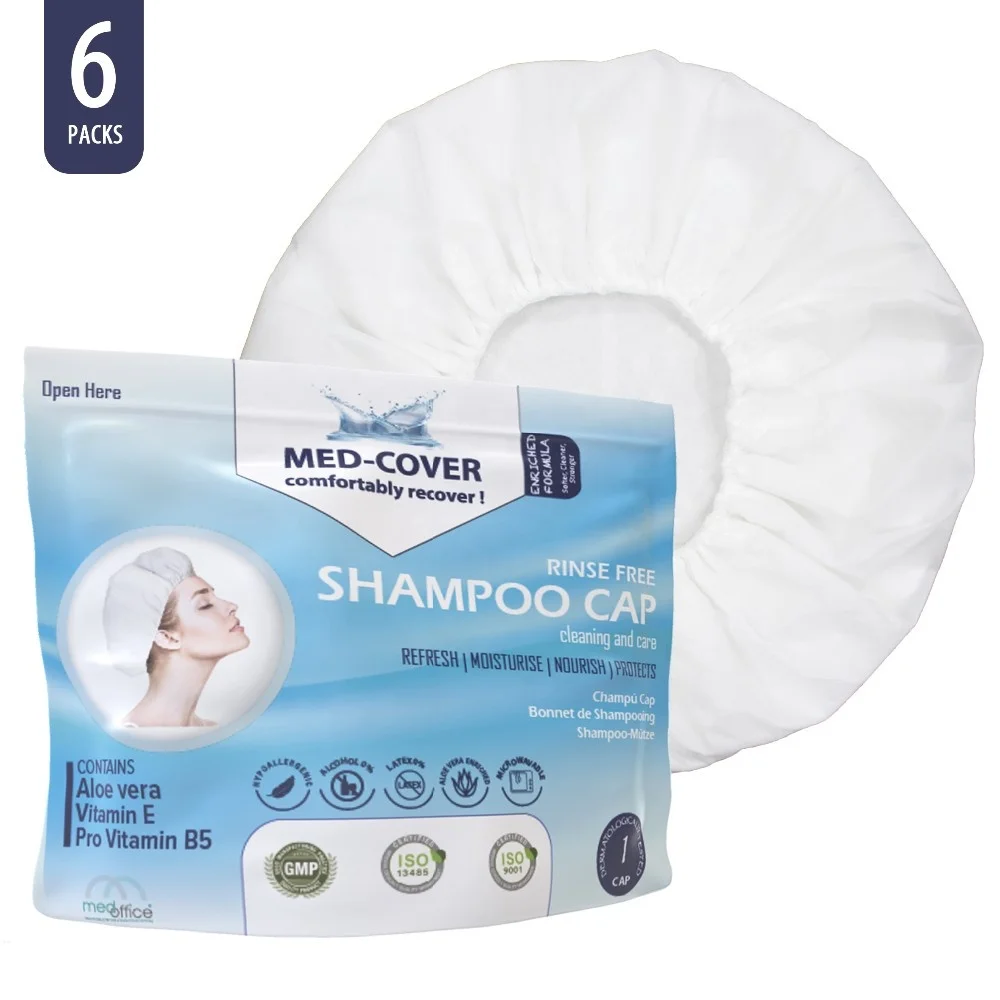 Med-Cover Rinse Free Shampoo Wash Cap No Water Rinse Free  Elderly Care Nursing  Bedridden Patient OEM  Customized Packing