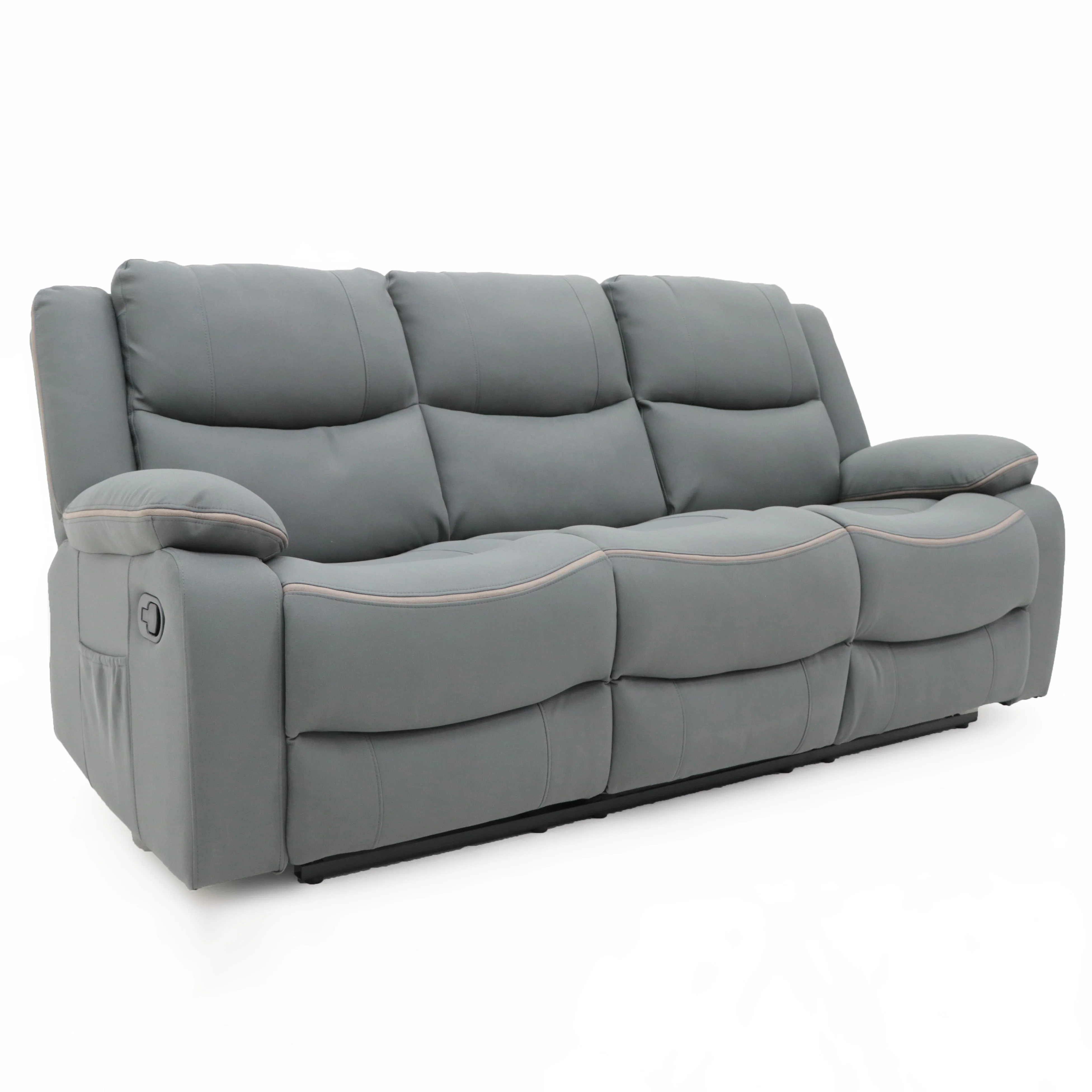 Geeksofa 3+2+1 Seater Good Leather Manual  Motion Recliner Sofa Set Reclinable For Living Room Furniture