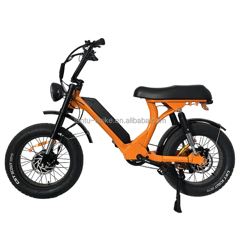 all wheel drive dual motor 750w 1000w electric hybrid bike 20inch fat tire 52v 48v electric bicycle cruiser ebike