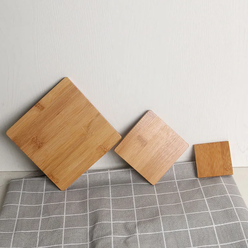 Home Kitchen Bamboo Square Coasters Mat for Instant Hot Pot Dishes Bowl Teapot Pads Hot Pot Holders Heat Resistant