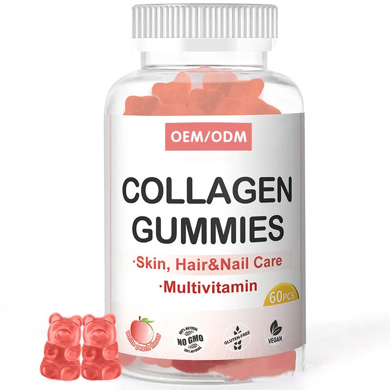 Vegan Hyaluronic Acid Collagen Gummies Candy Skin Whitening Care Vitamins