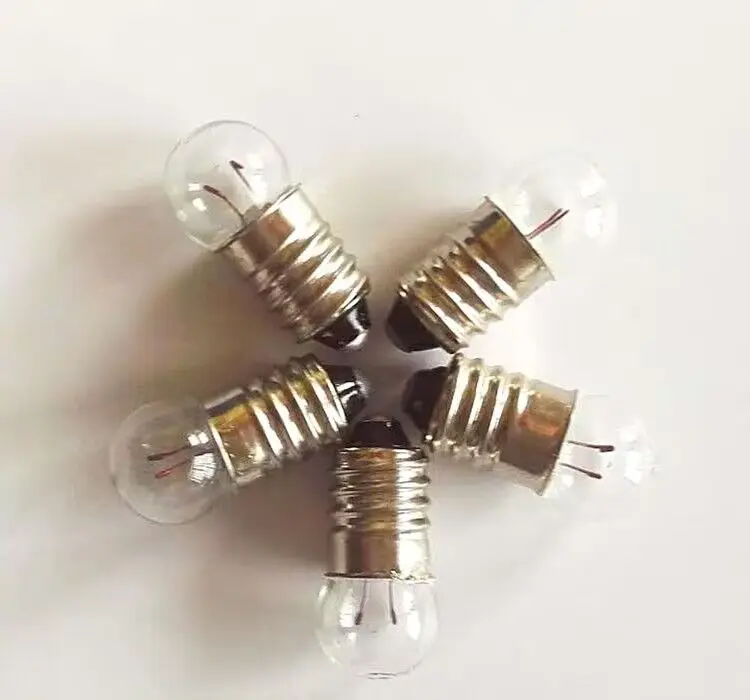 E10 mini indicator light bulb 2.5V0.3A / 4.8V0.3A / 6.5V0.15A E10 base flashlight replacement bulb