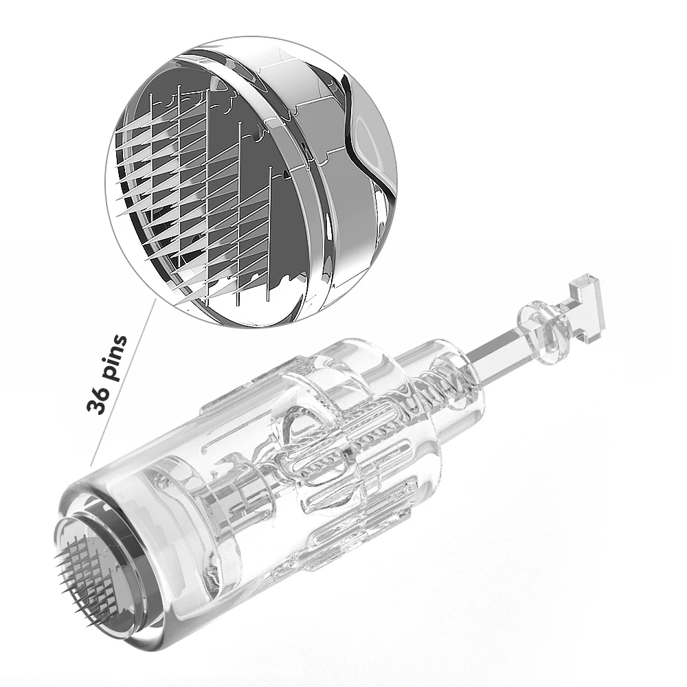 Top Microneedle 1 3 7 9 12 24 36 42 Nano 3D 5D Twist Needle Tip Cartridge Derma Pen 36 Needle Cartridge 2 Colors Adjust For Sale