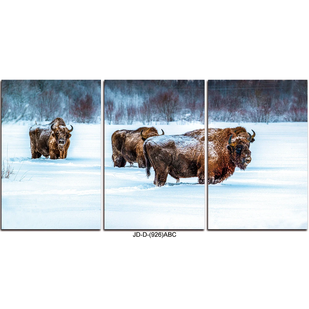 3 piece Custom original cattle animal artwork  wall art oil paintings for home decor