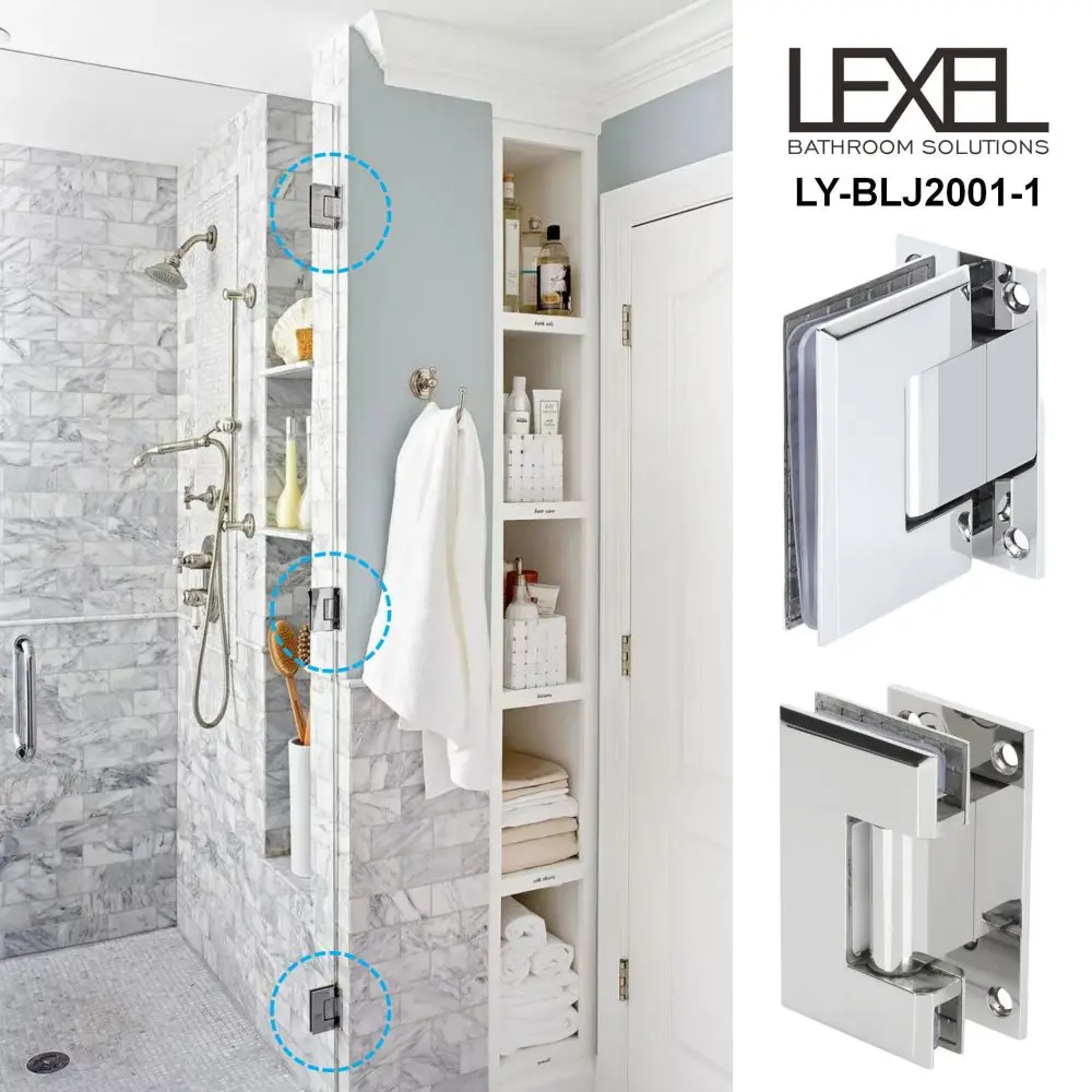 Heavy-Duty 90 Degree Wall-to-Glass Cupboard Showcase Cabinet Clamp 90 Degree Glass Shower Doors Hinge Door & Window Hinges