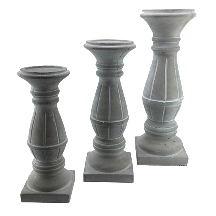 Classic Distressed White tall Candle Holders For Home Ceremony Personalized