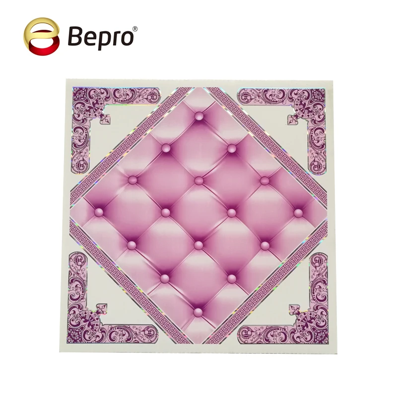 Latest New Designs 595*595mm 2.3KG 6/7mm Fireproof PVC Ceiling Panel/ Wall Panel