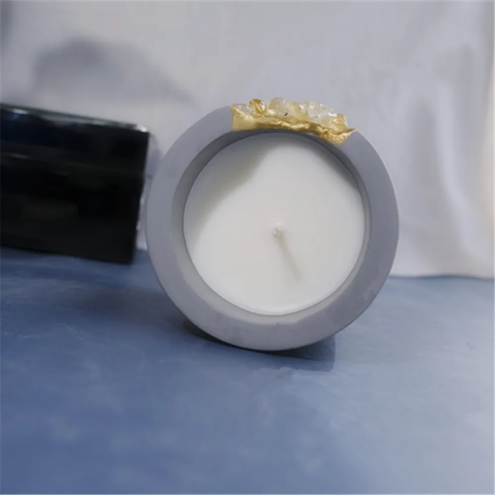 Crystal Scented Candle Soy Wax Special Design Crystal Personal Label Cement Jar Crystal Scented Candles