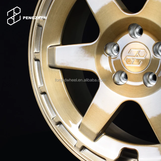 Pengzhen 6 Spokes Car Rims 17 18 19 inch 5 Holes Brushed Bronze 114.3 Aluminum Wheels for Toyota CHR