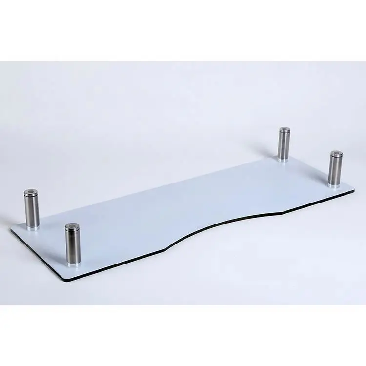 Manufacture high quality  tempered glass and  chromium-plated tube monitor stand riser for computer