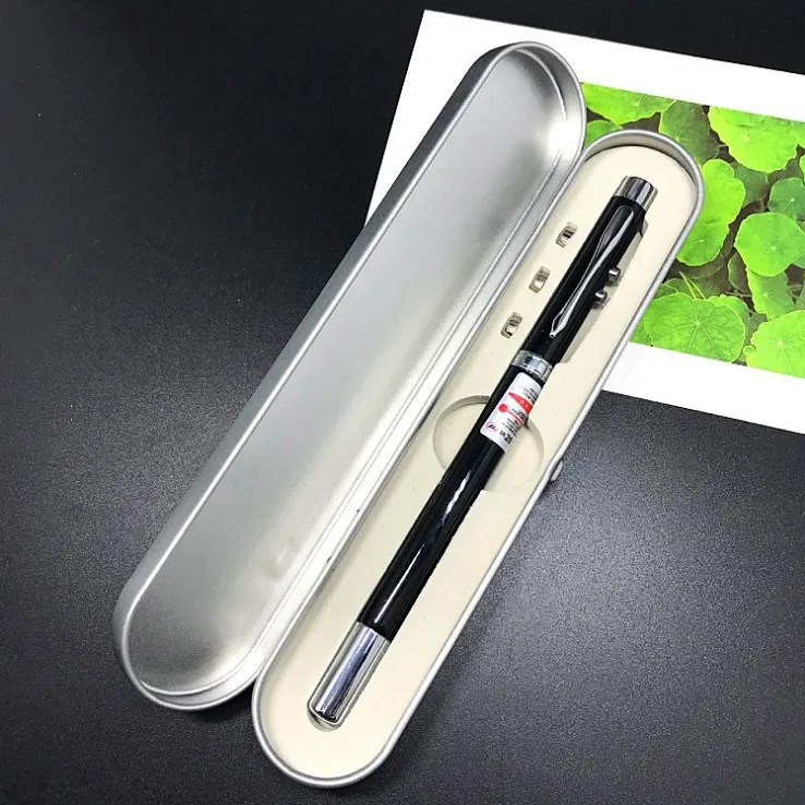 Multifunctional telescopic pointer pen four-in-one flashlight mini gift LED laser lamp can print LOGO