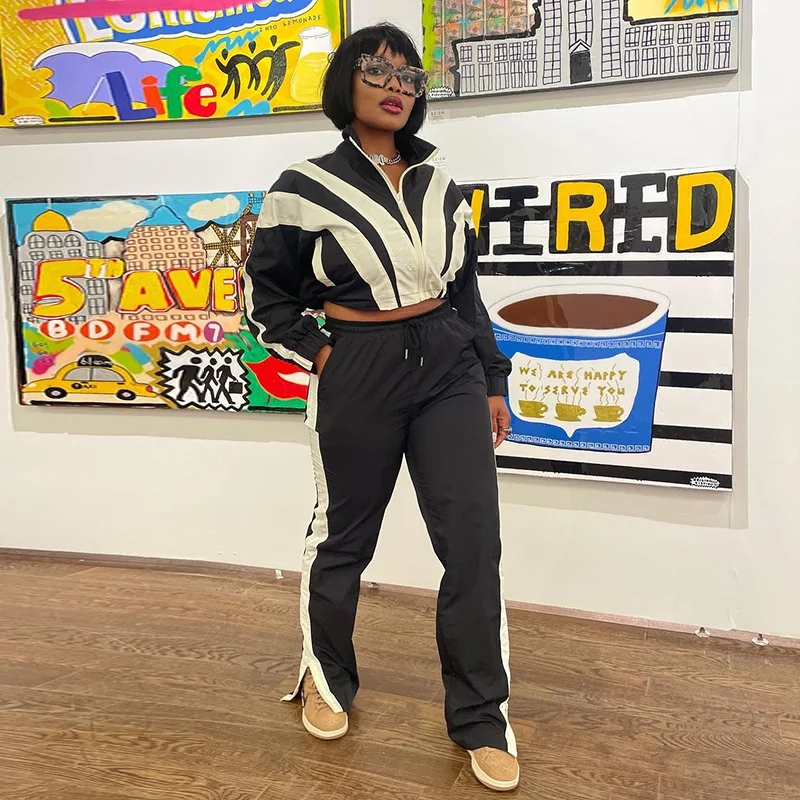 Dropshipping agent usa size boutique long sleeve lounge wear fitness two piece pants set