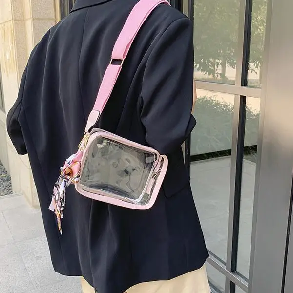 pink color Cross body new  jelly mobile phone casual foreign styleshoulder small square bag for lady