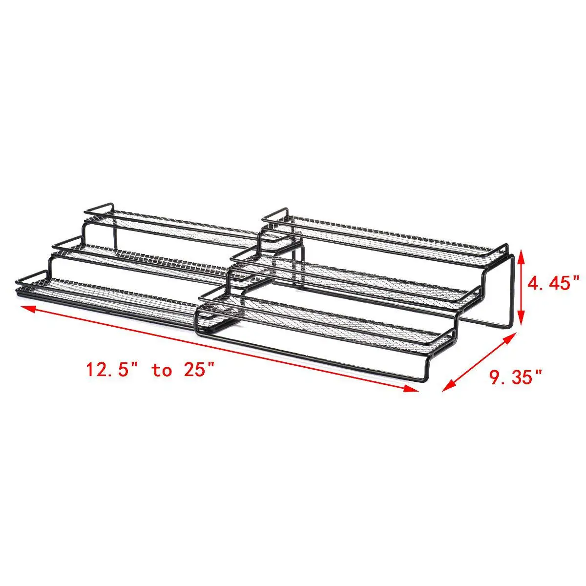 Black Metal Spice Rack 3 Tier Rack Iron Spice Jars Bottle Stand Holder Kitchen Organizer Storage Kitchen Shelves