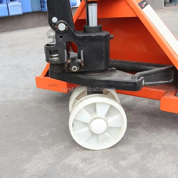 Heavy Duty Manual Hydraulic Forklift Truck Tools Double-Sided Feature for Warehouse and Factory Use Metallic Material