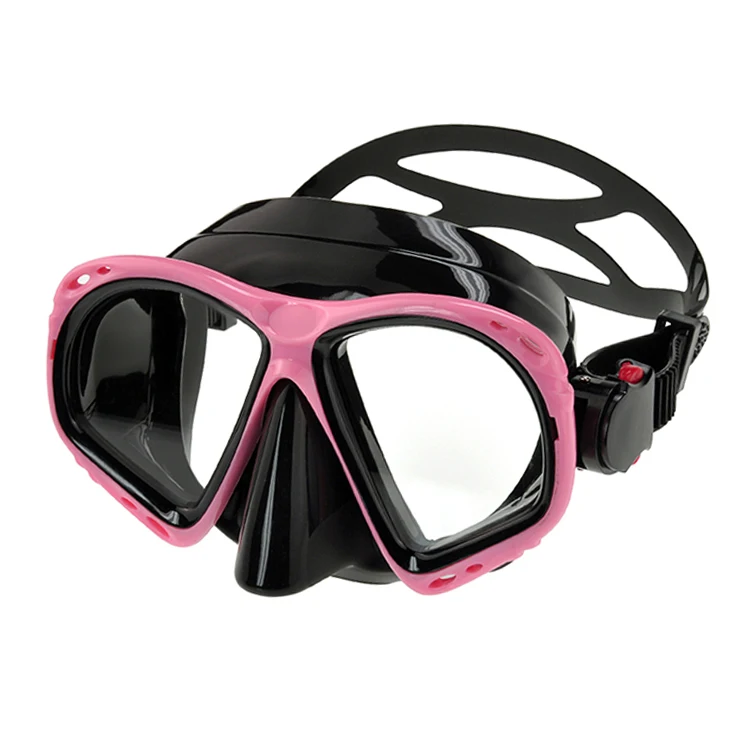 Black Silicone Snorkel Mask Swimming Goggles Tempered Glass Lens Diving Glasses For Adult Men Women