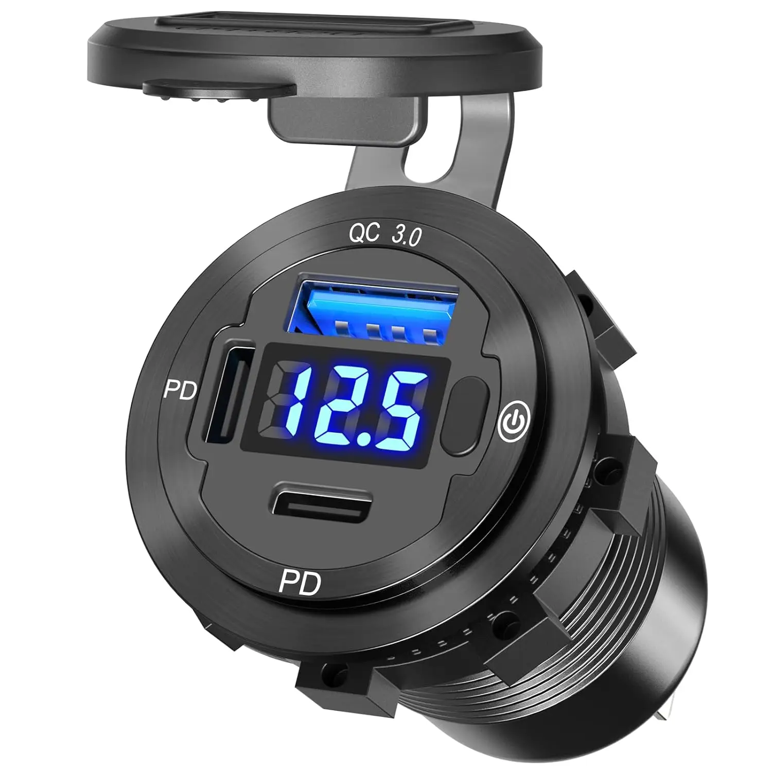 Metal Housing 78 W USB C PD Socket ype C USB Socket 12 Volt Car Charger Adapter  with Switch Panel