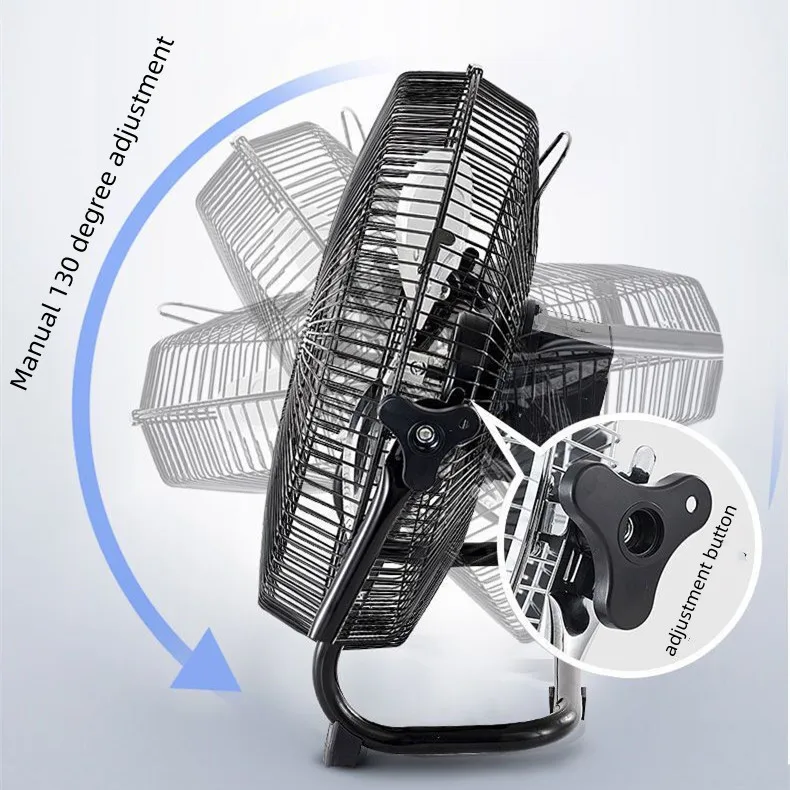 Big wind 5-blade solar rechargeable fan with battery outdoor camping barbecue solar floor fan