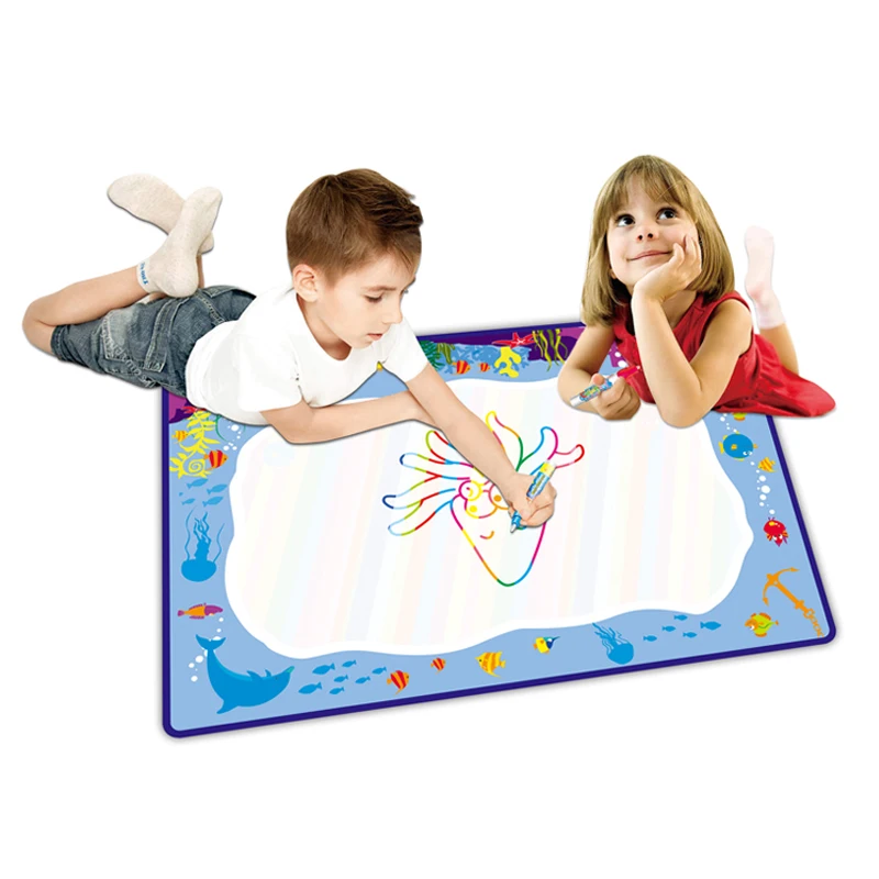 Kids games education floor water drawing doodle mat drawing toys with 26 letters and pens