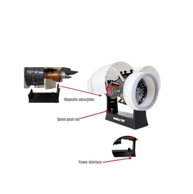 BETTER Creative table stand 3D printing rotatable airplane engine model ornament