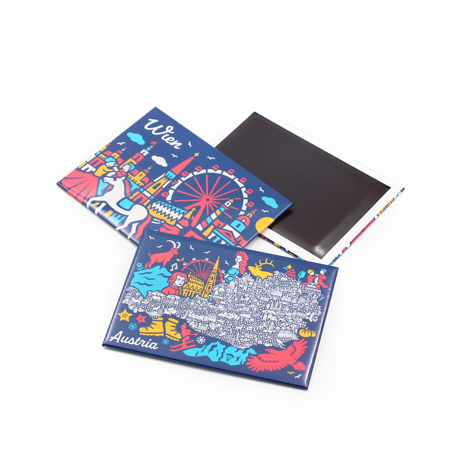 Бумажный магнит в форме прямоугольника 80 х53 мм