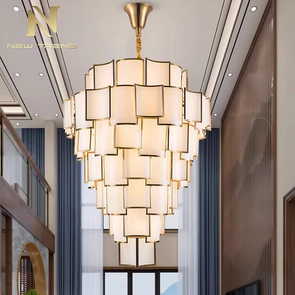 Bespoke Indoor Decoration Lighting Hotel Villa Staircase Custom Luxury Led Chandelier