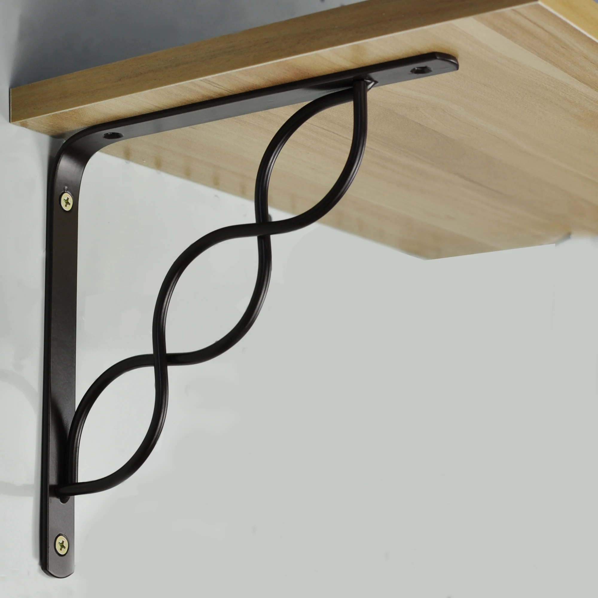 
19.5 x 19.5 cm Wall shelf mount bracket Curved Furniture corner bracket 