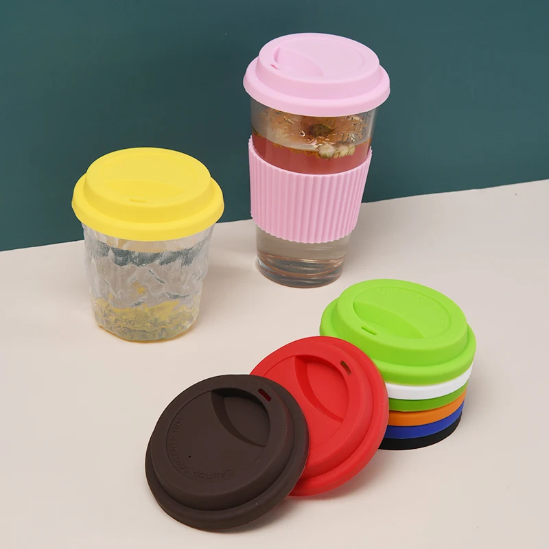 Custom silicone rubber dome universal reusable coffee cup lid cover