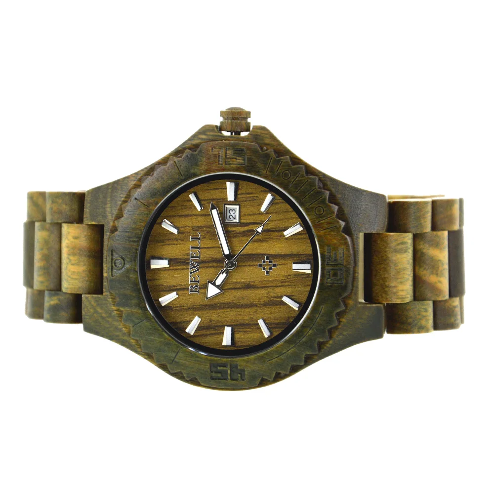 China Watch Factory Direct Price BEWELL Wooden Wrist Watch Fast Shipping Custom Logo Wood Luxury Watches Men Wrist