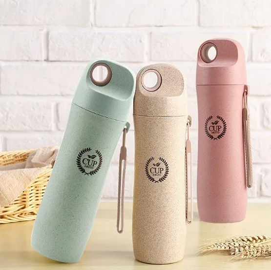 2022 New Design Biodegradable Wheat Straw Cup Wheat Straw Drinking Bottles
