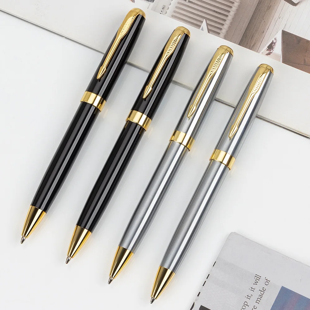 Black Silver Parker Metal Luxury Custom Laser Logo Pen Promotional Advertising Gift Ballpoint Pen