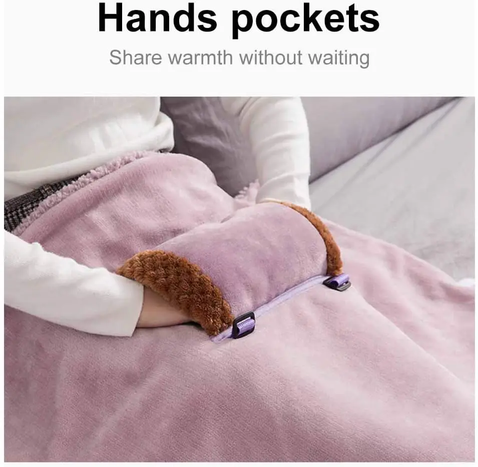 Color Heated Blanket Wearable Soft Emc Certificate Best 12v Car Electric Heated Travel Blanket