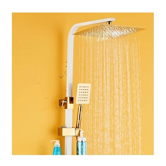 Набор для душа из белого золота с распылителем, насадка для душа «Водопад»