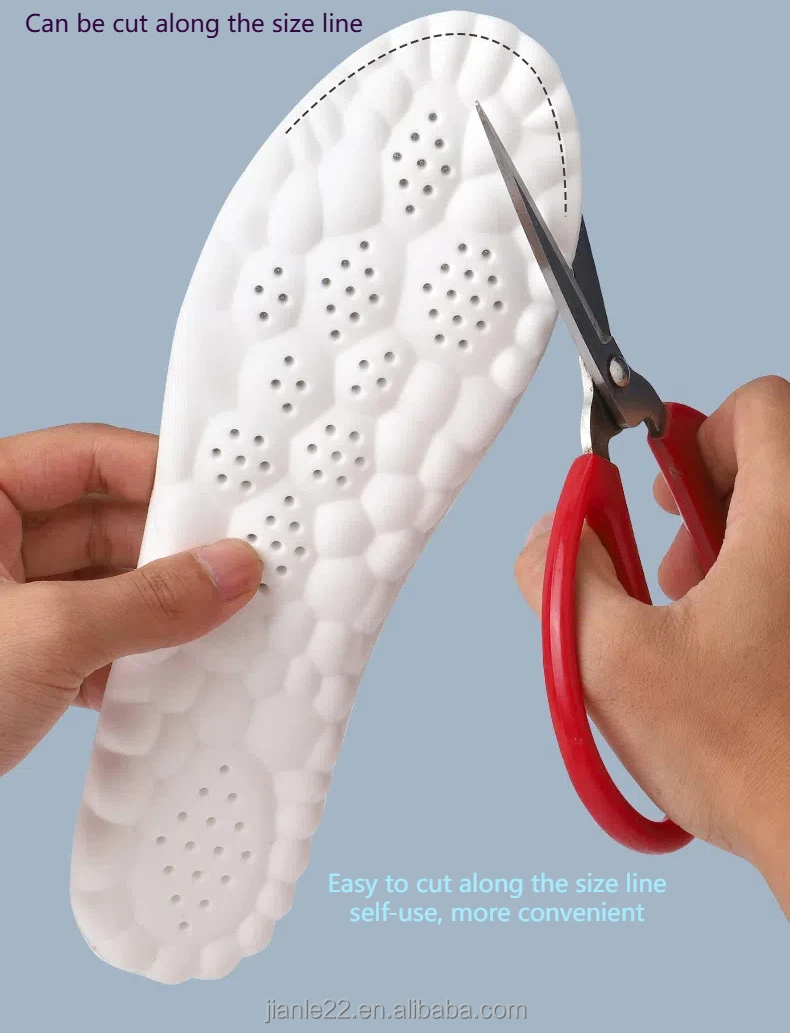 Sports insole boys women step on shit feeling PU anti-bacterial anti-odor breathable high elastic shock absorbent casual insoles