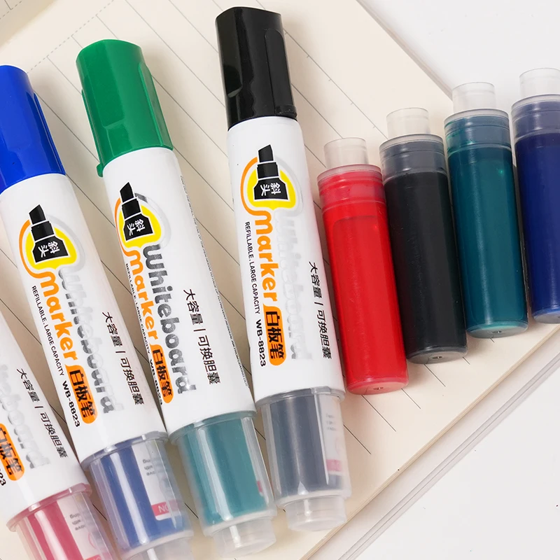 New product erasable oil-based paint marker whiteboard black marker pen with replaceable ink capsules for artware