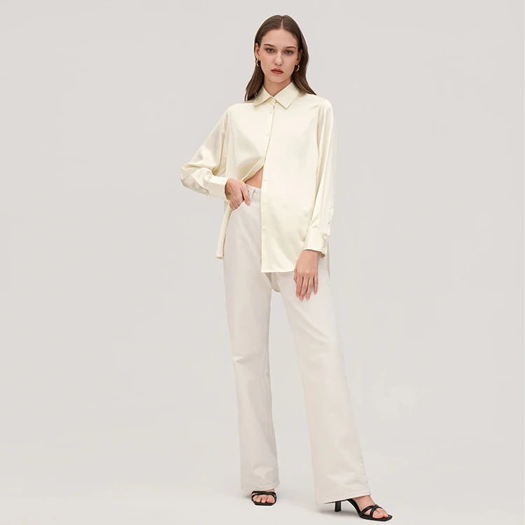 Factory wholesale 100% mulberry silk shirt women high quality luxury custom silk shirts