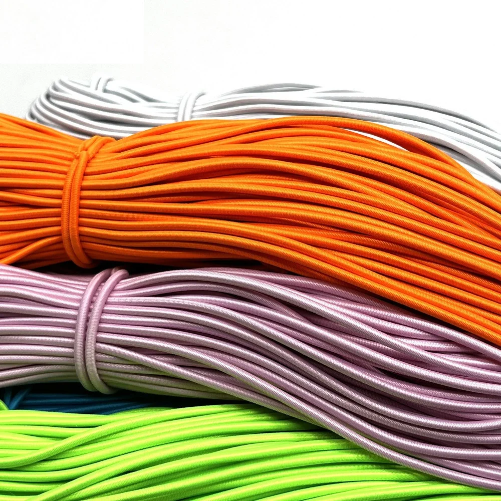 1mm 2mm 3mm Bungee Cords Roll Elastic Rope Round Shock Rope Rubber Imported Raw Material Adjustable 8mm 7mm Elastic Bungee Cord