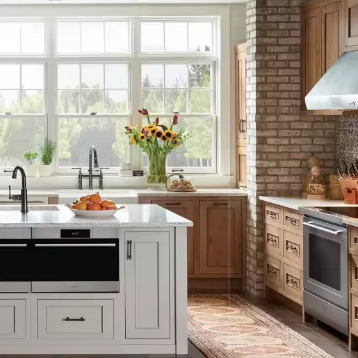 Wood color country pastoral style kitchen cabinet custom made  modern designs kitchen cabinets complete sets for home