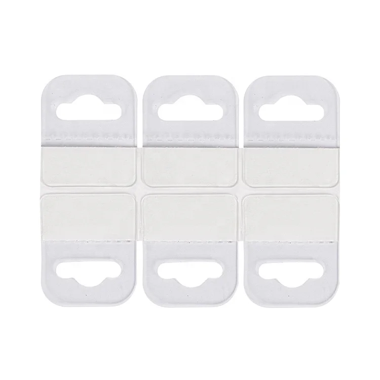 Foldable Display Different Styles Header Hanger PET Plastic Hang Tab With Back Adhesive