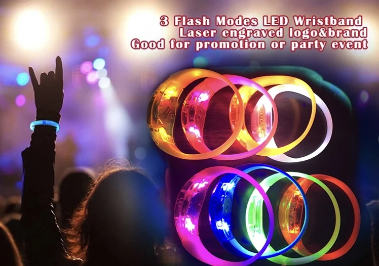 Remote Controlled Flashing Led Silicone Bracelet Radio Control Rfid Light Up Wristband Dmx Led Bracelet led silicone bracelet