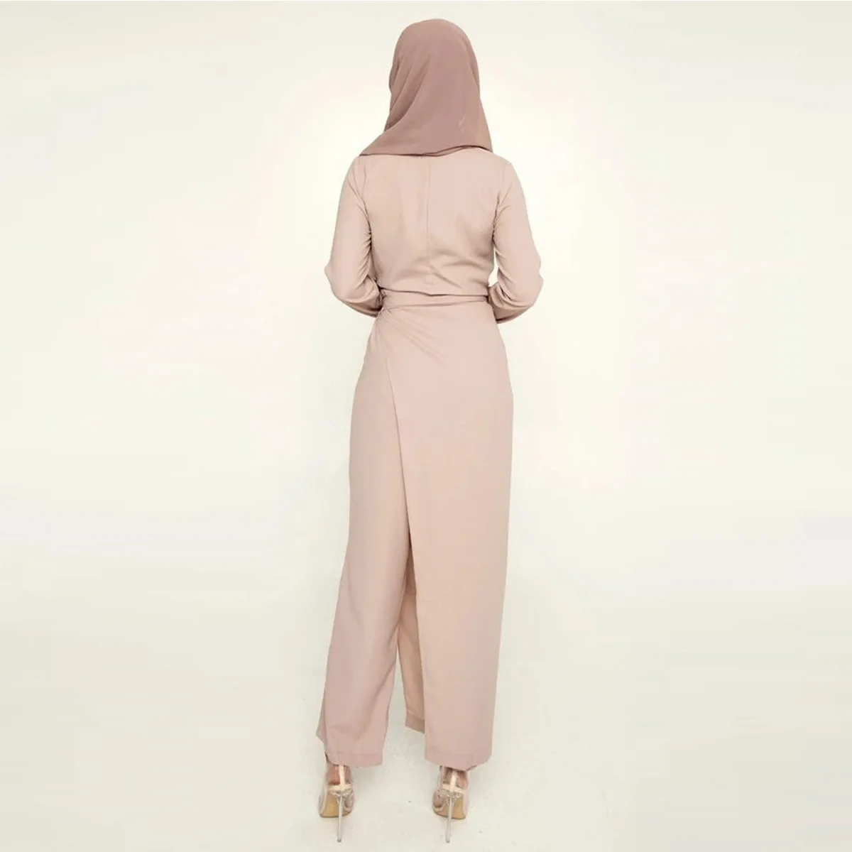 HJ ZMS03 modest dubai abaya middle east islamic clothing 2 piece muslim dress muslim prayer set