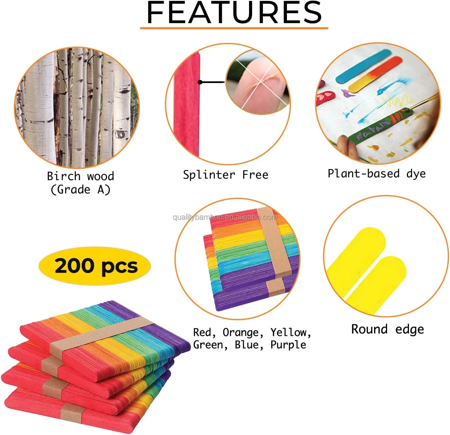 Rainbow Popsicle Sticks, Arts and Crafts for DIY Game Making, Building Design