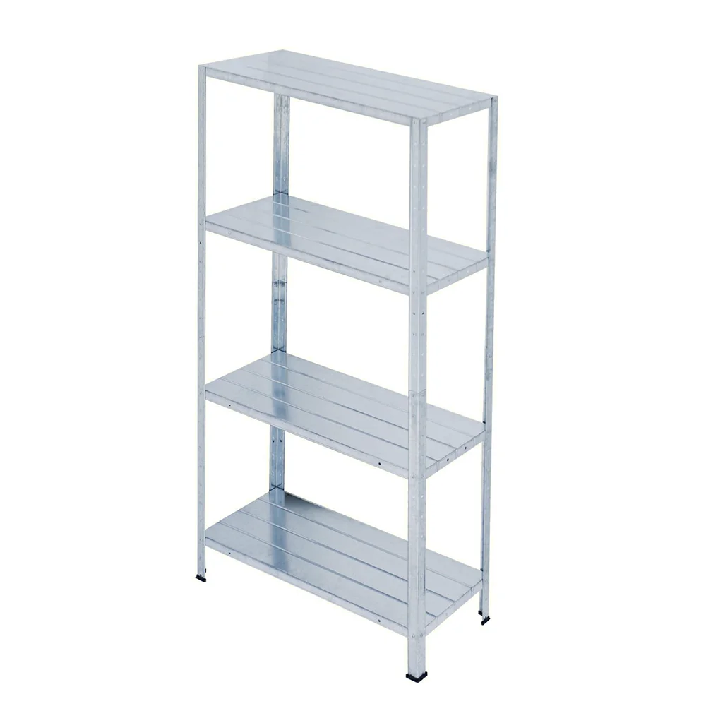 4 tier galvanized steel shelf unit garage garden home used metal shelving tools plant sundries storage shelves