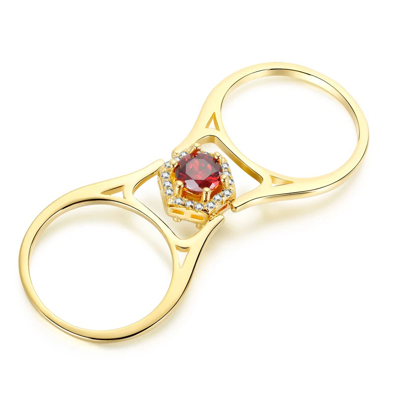 Wholesale 925 Sterling Silver Ruby Reversible Ring Latest Design Reversible Ring