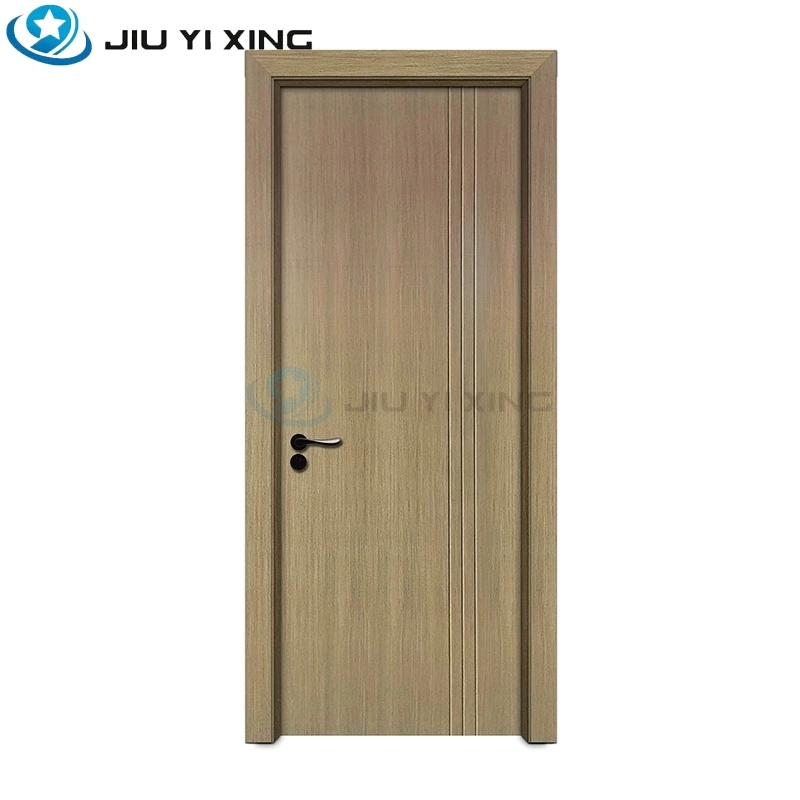 Jiuyixing Wooden Textured Full WPC Door With Pvc Film Lamination Door  100% Waterproof In Bedroom For Saudi Arabia Projects